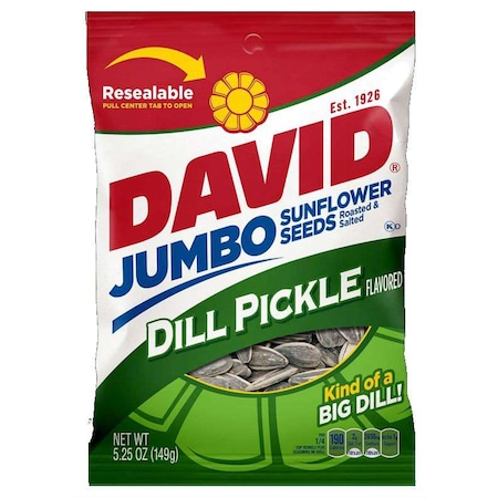 David David Dill Pickle Sunflower Seeds 5.25 oz., PK12 2620046462